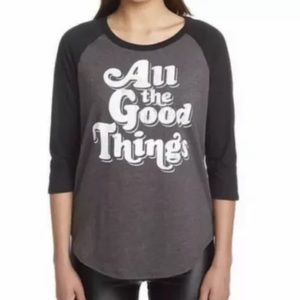 Chaser All The Good Things Graphic Raglan Baseball Sleeve Shirt Size XL